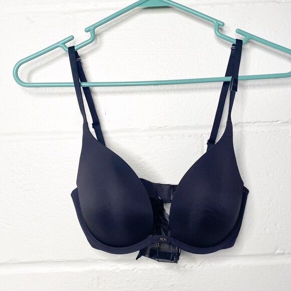 Victoria Secret Black PushUp Bra Size 32D Extra Strap Lightly Padded NEW - Picture 3 of 10
